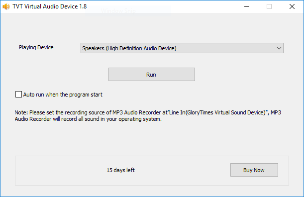 Screenshot of ZGZ Virtual Audio Device