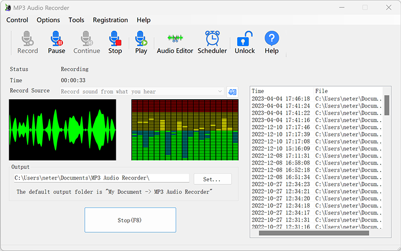 Screenshot of MP3 Audio Recorder