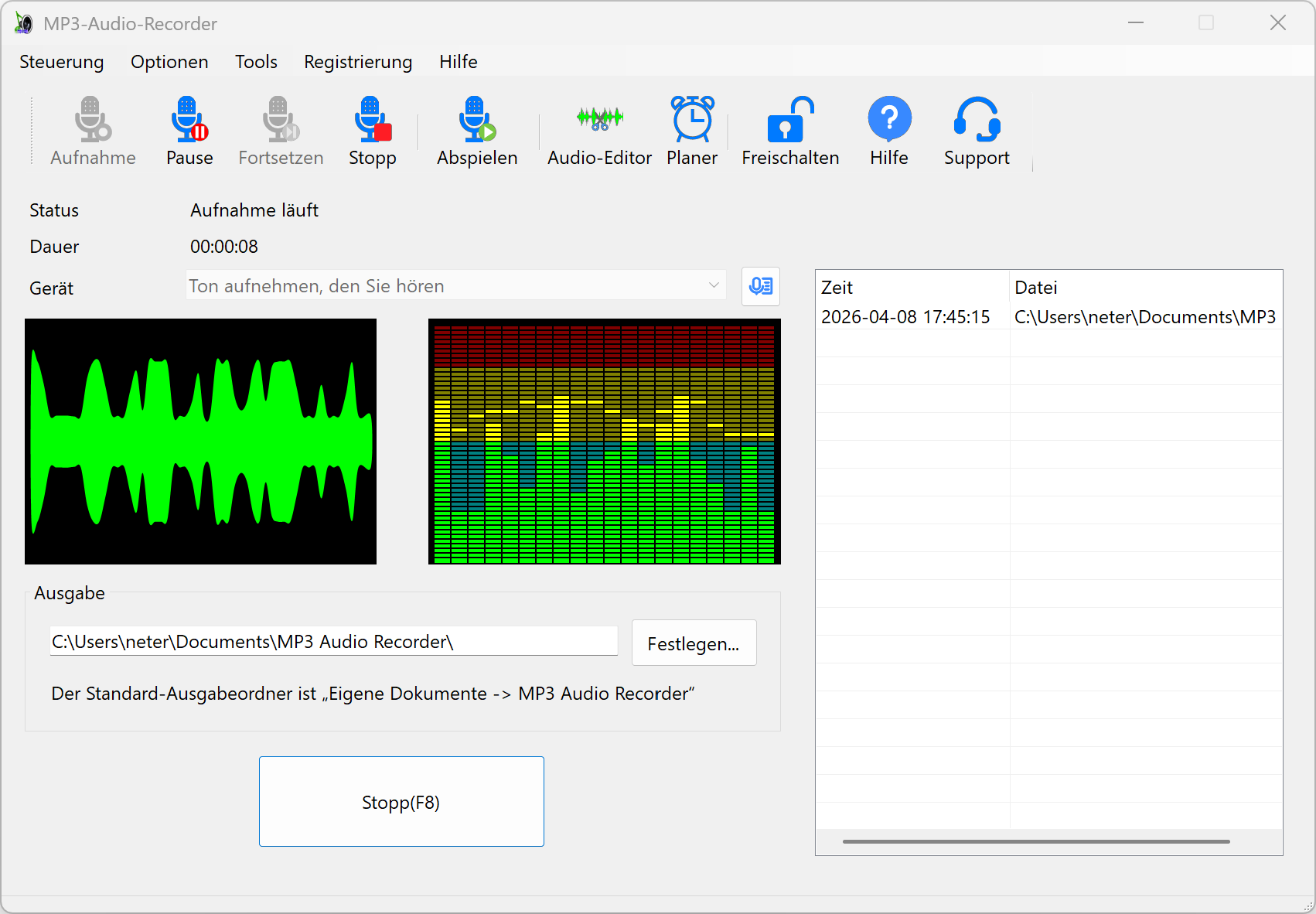 Screenshots von MP3-Audio-Recorder