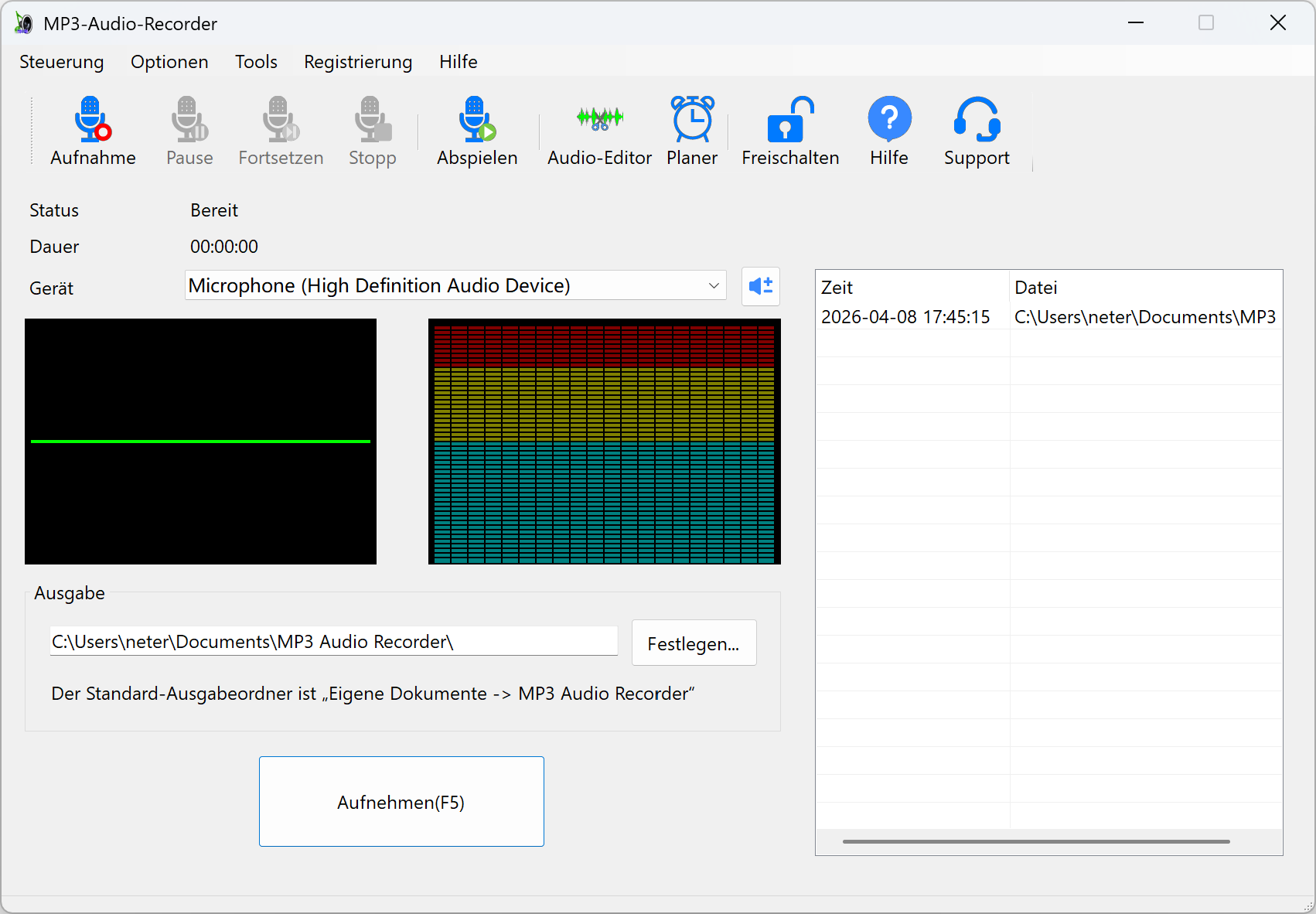 Screenshots von MP3-Audio-Recorder