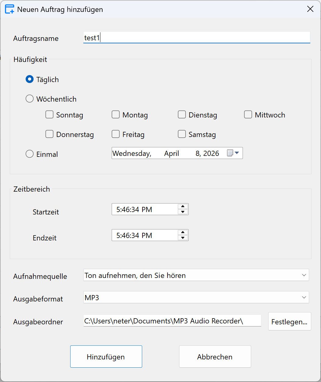 Screenshots von MP3-Audio-Recorder