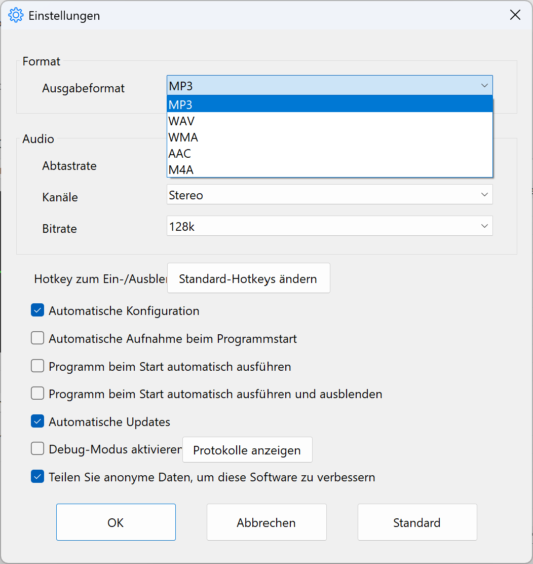 Screenshots von MP3-Audio-Recorder