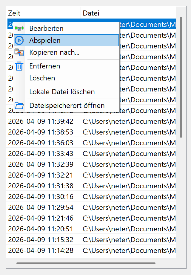 Screenshots von MP3-Audio-Recorder