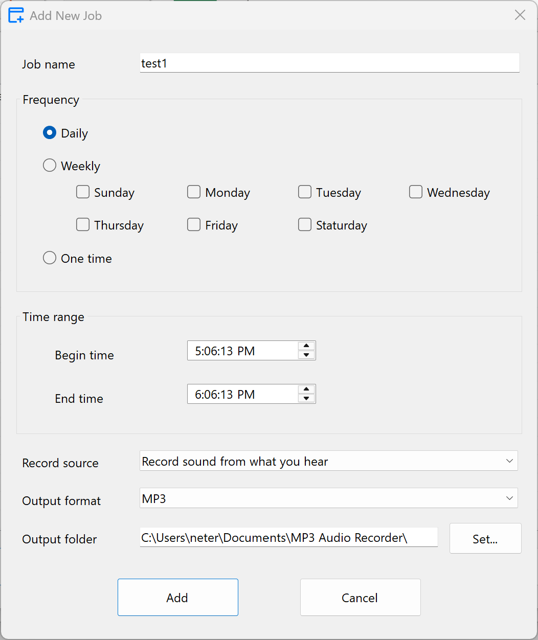 MP3 Audio Recorder Screenshot
