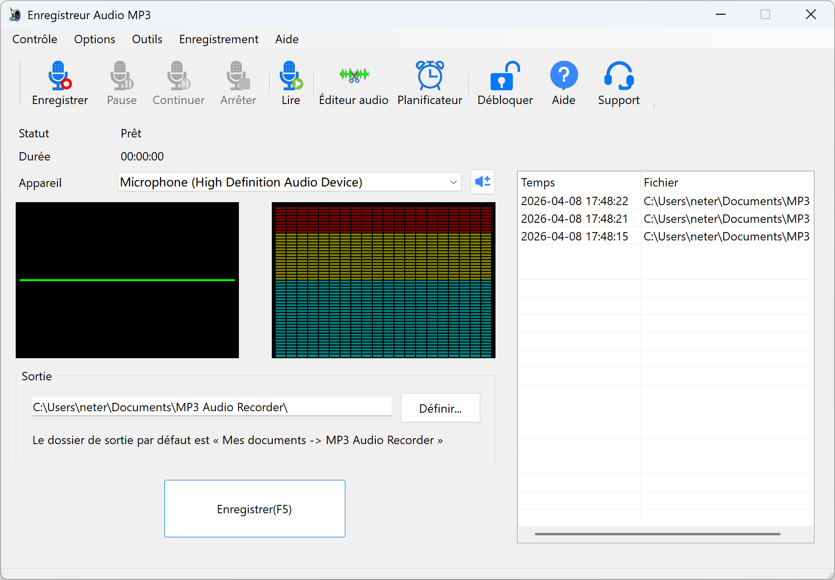 Capture d'écran Enregistreur Audio MP3