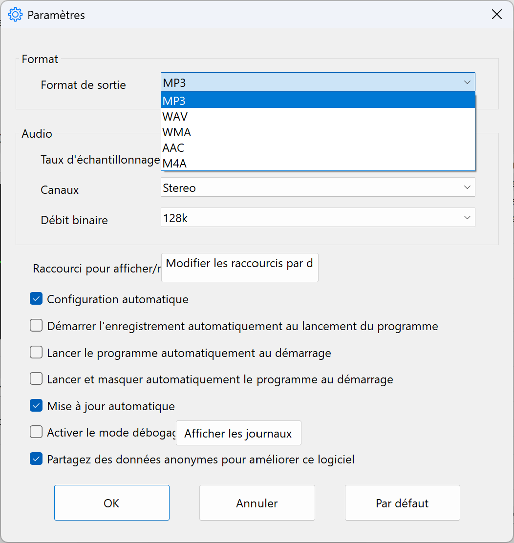 Capture d'écran Enregistreur Audio MP3