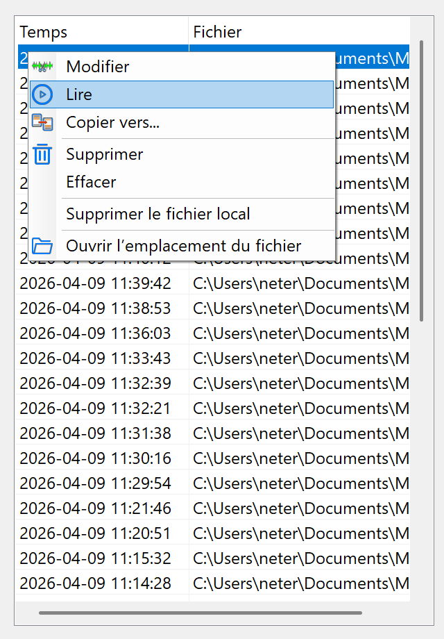 Capture d'écran Enregistreur Audio MP3