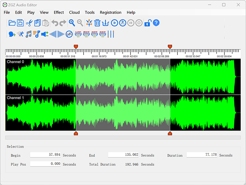 Screenshot of ZGZ Audio Editor