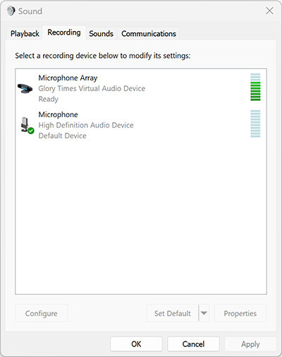 Screenshot of ZGZ Virtual Microphone